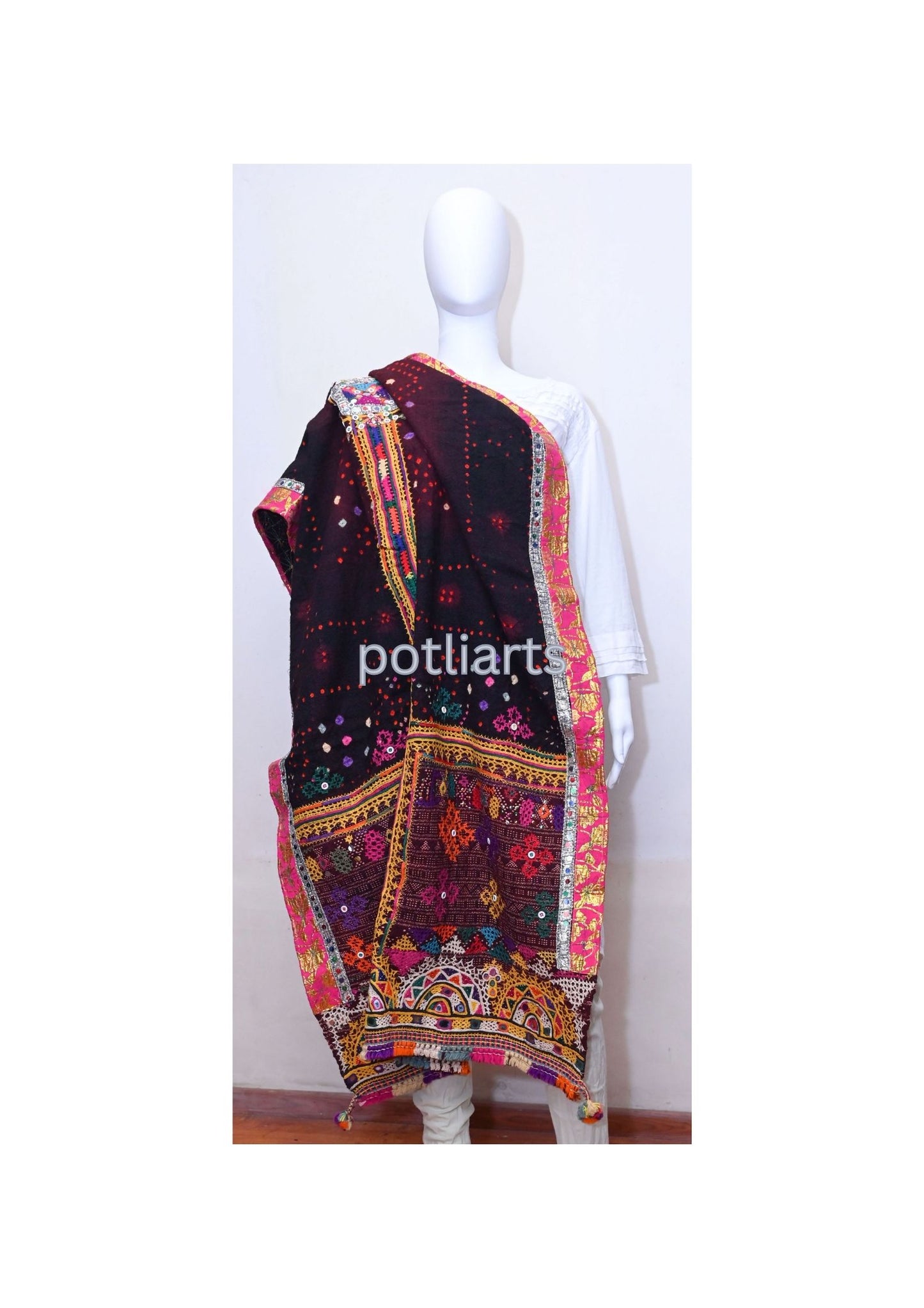 Vintage Woollen Shawl  Rabari Hand embroidery