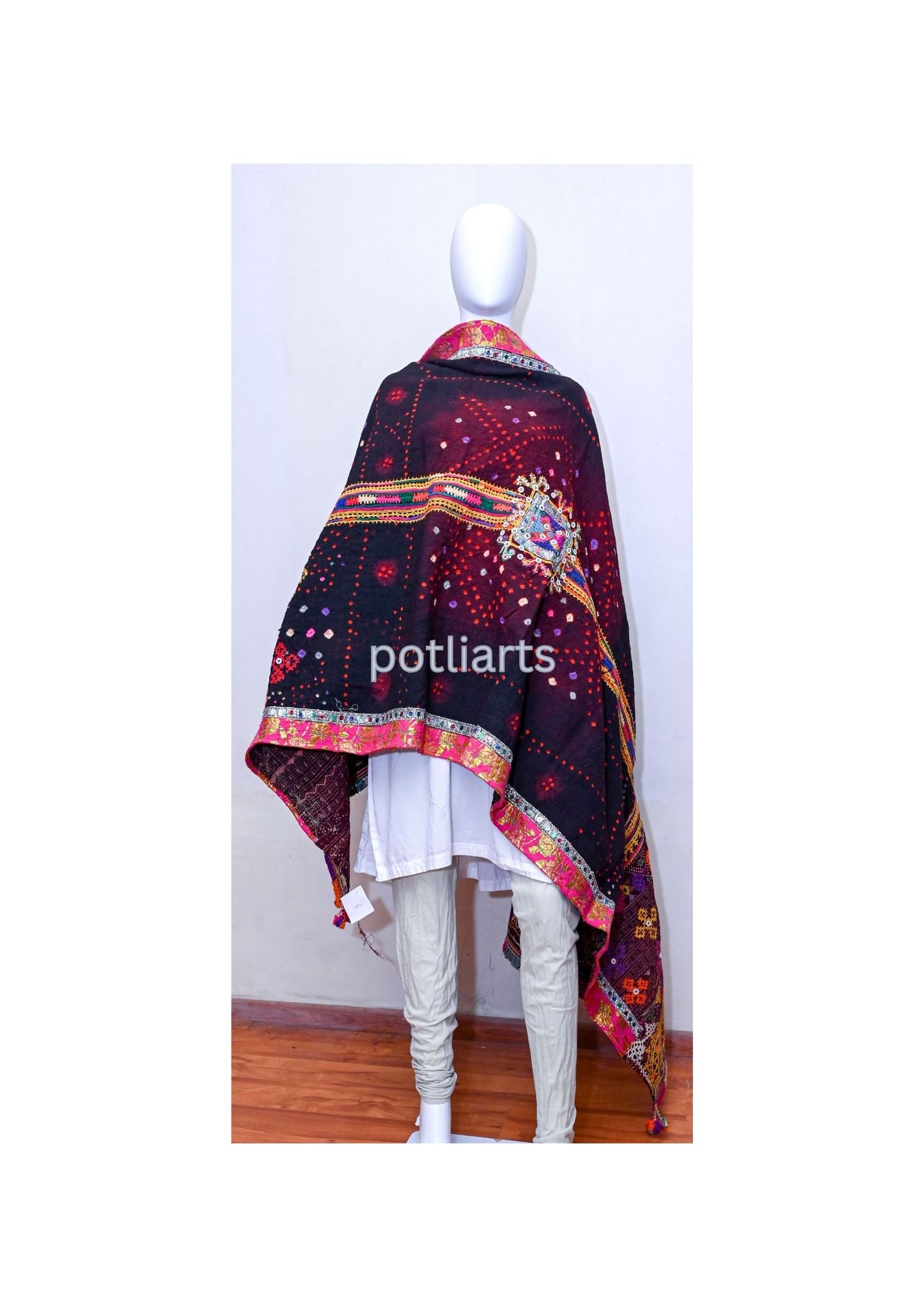 Vintage Woollen Shawl  Rabari Hand embroidery