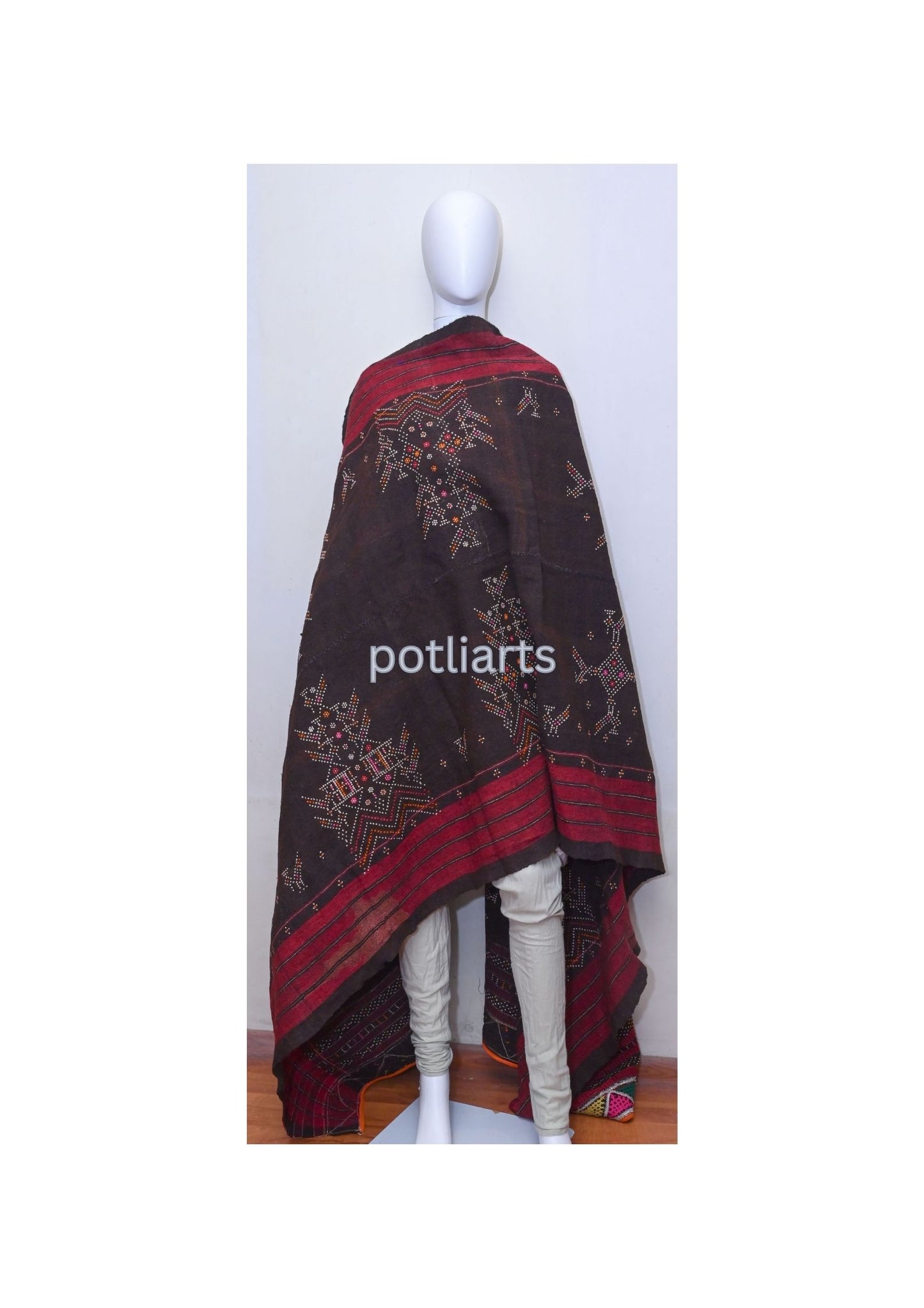 Vintage Woollen Shawl  Rabari Hand embroidery