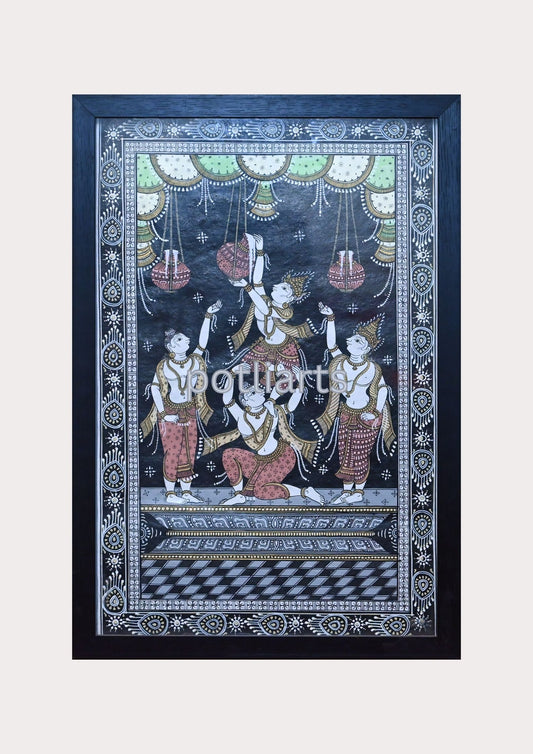 Patachitra Orissa, Krishna Leela, 12"/17.5"