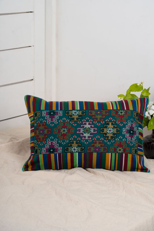 Jat Garasiya Hand Embroidered Cushion Cover, 18"/12"
