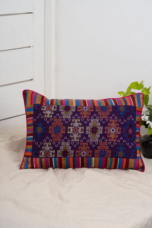 Jat Garasiya Hand Embroidered Cushion Cover, 18"/12